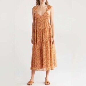 Madewell Pocketed Floral Georgette Ruffle Tiered Flowy Dress